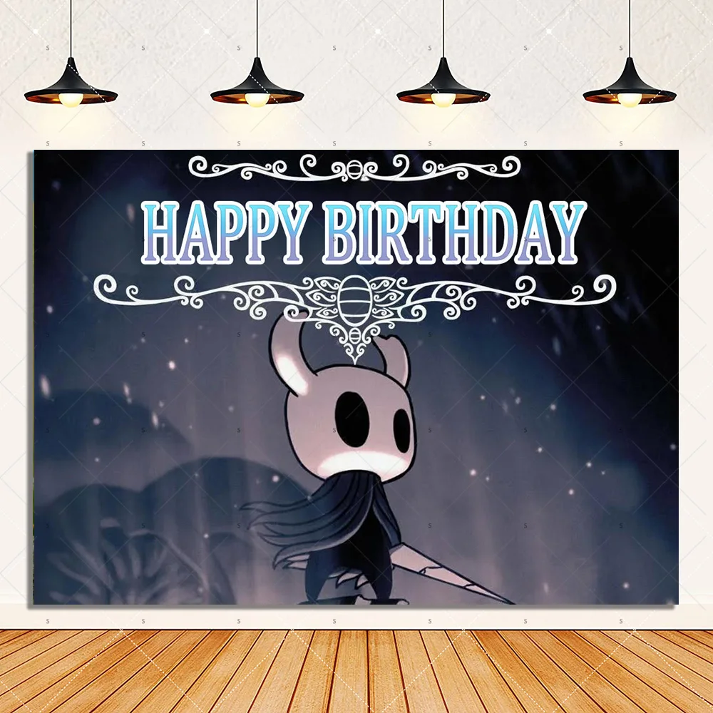 The H&Hollow Knighted Birthday Party Decorations Cartoon Game Background Supplies Number Balloons Cake Topper Banner Kid Gifts - Image 6