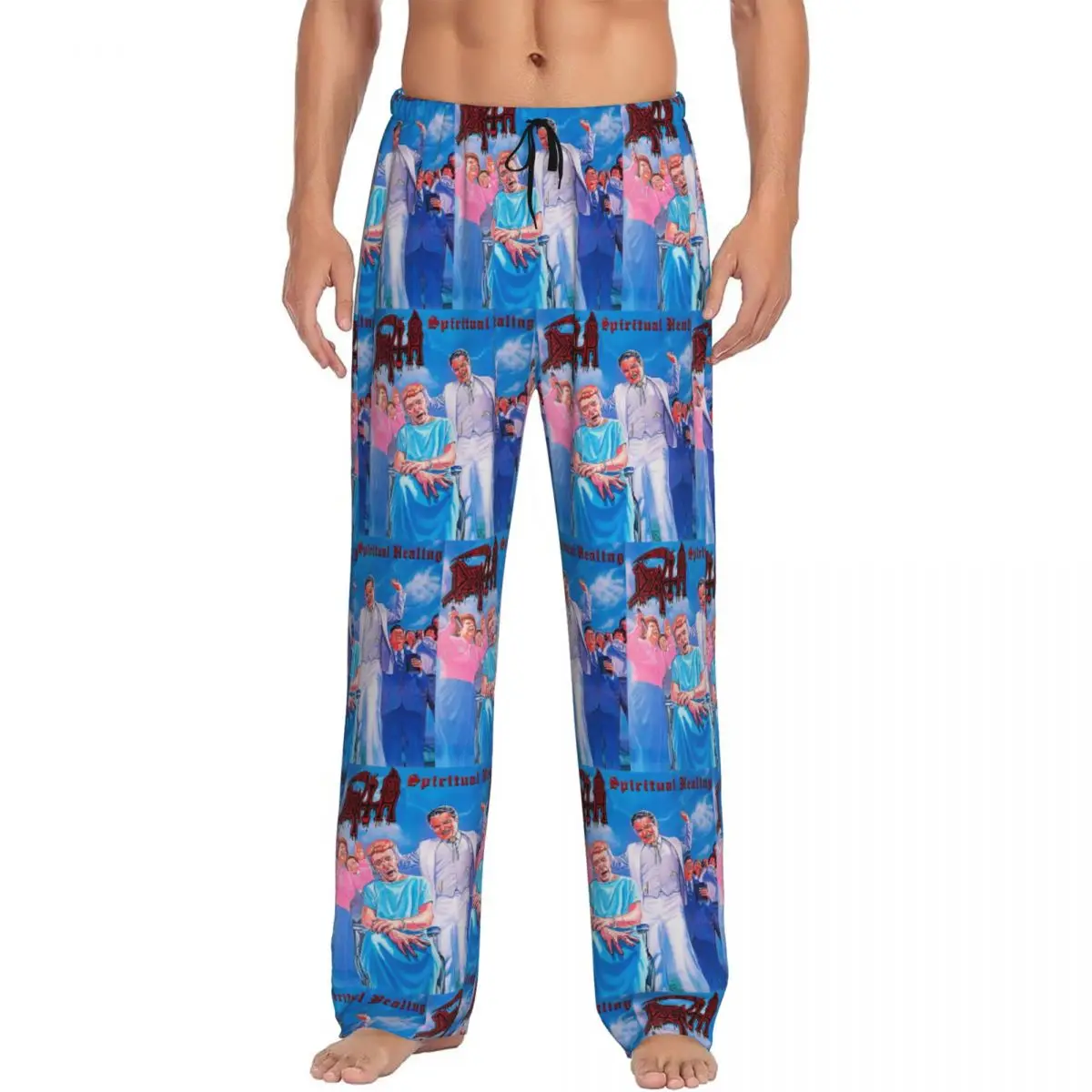 Custom Men's D-Deathes Spiritual Healing Pajama Pants Printed Sleep Sleepwear Bottoms with Pockets