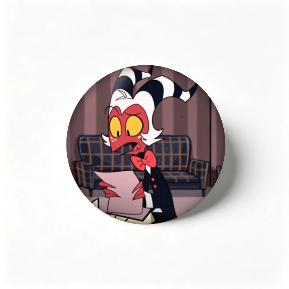 Brooch Helluva Boss Moxxie Lapel Pin, Cute Cartoon Badge, Backpack Decor Jewelry Gift