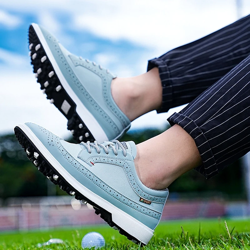 Męskie buty golfowe Brytyjski styl Casualowe buty sportowe Materiał skórzany 39-47 Duży rozmiar Odporne na światło skórzane buty dla mężczyzn