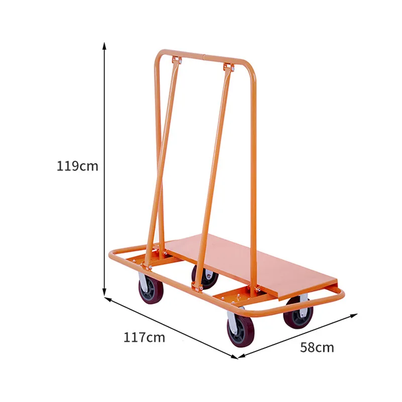 Cast Iron Wheels Handcart Detachable Stone Marble Handling Vehicle Large Capacity for Warehouse Factory Equipment