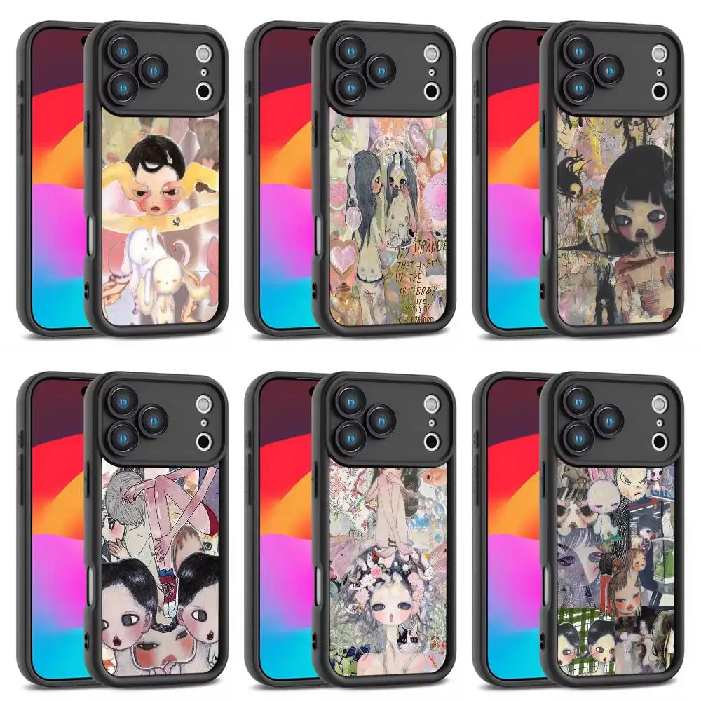 

A-Aya Takano Japanese Girl Phone Case For iPhone 17,16,15,14,13,12,Pro,Max,Plus,E,SE4,Air,Mini Black Full Coverage TPU