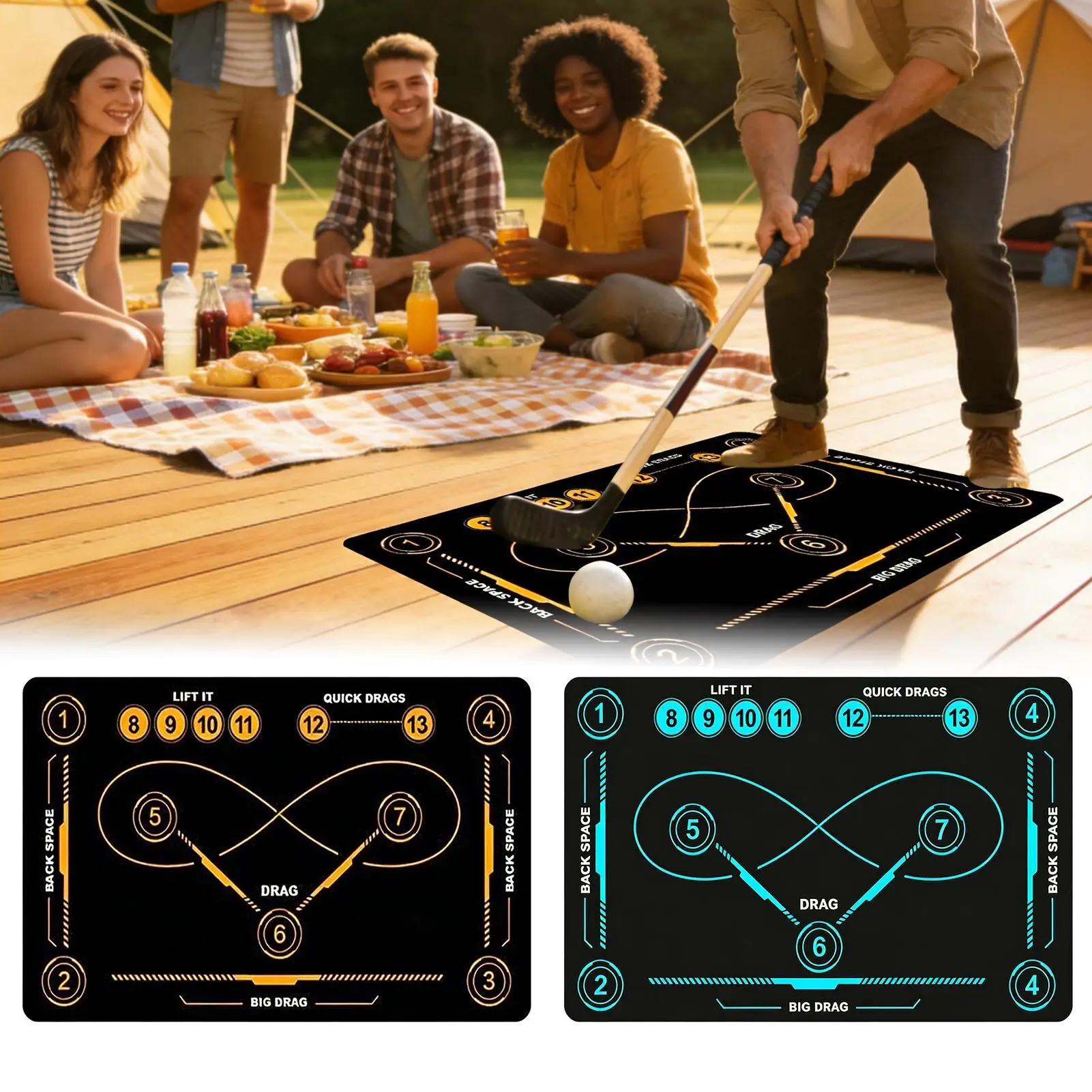 

Football Training Mat Non-Slip Large Portable Precision Hockey Football Training Equipment For All Ages Soccer Lovers Adults