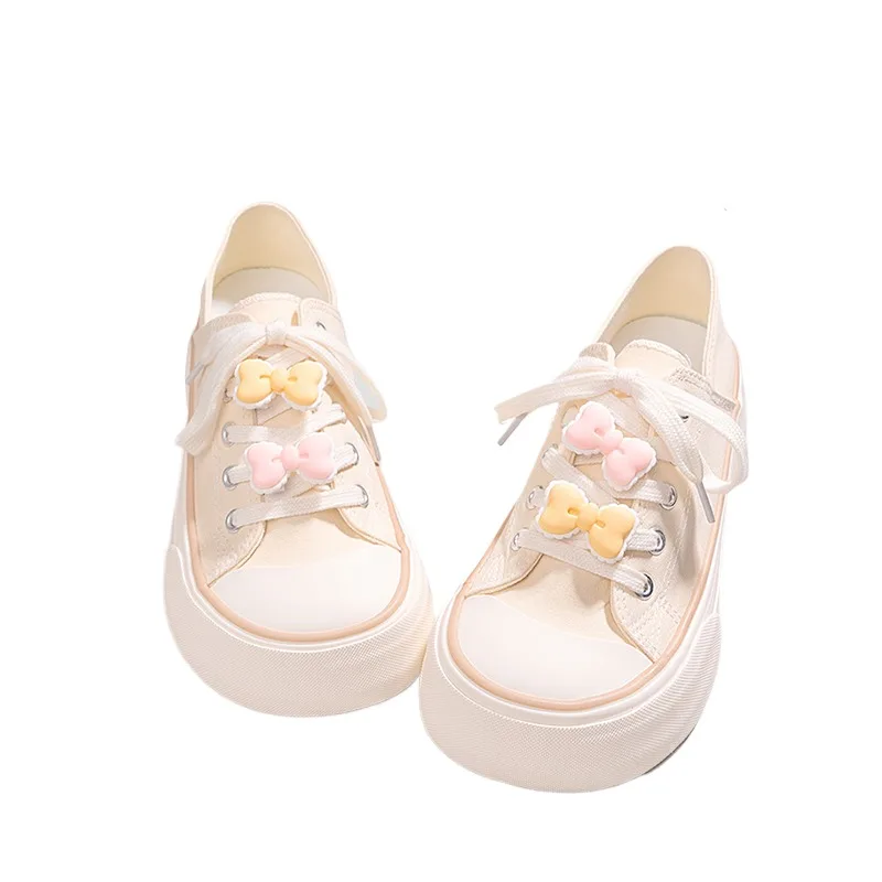 Original Cute Girl Mango Head Canvas Shoes Women's 2024 New Chic Versatile Casual Board Shoes Lolita Canvas Shoes