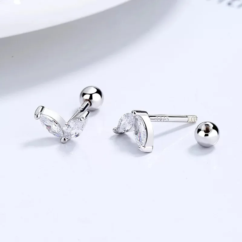 2pc roestvrijstalen kleine knuffels oorringen voor vrouwen kleine kristallen zirkonia hanger kraakbeen oorbellen piercing sieraden