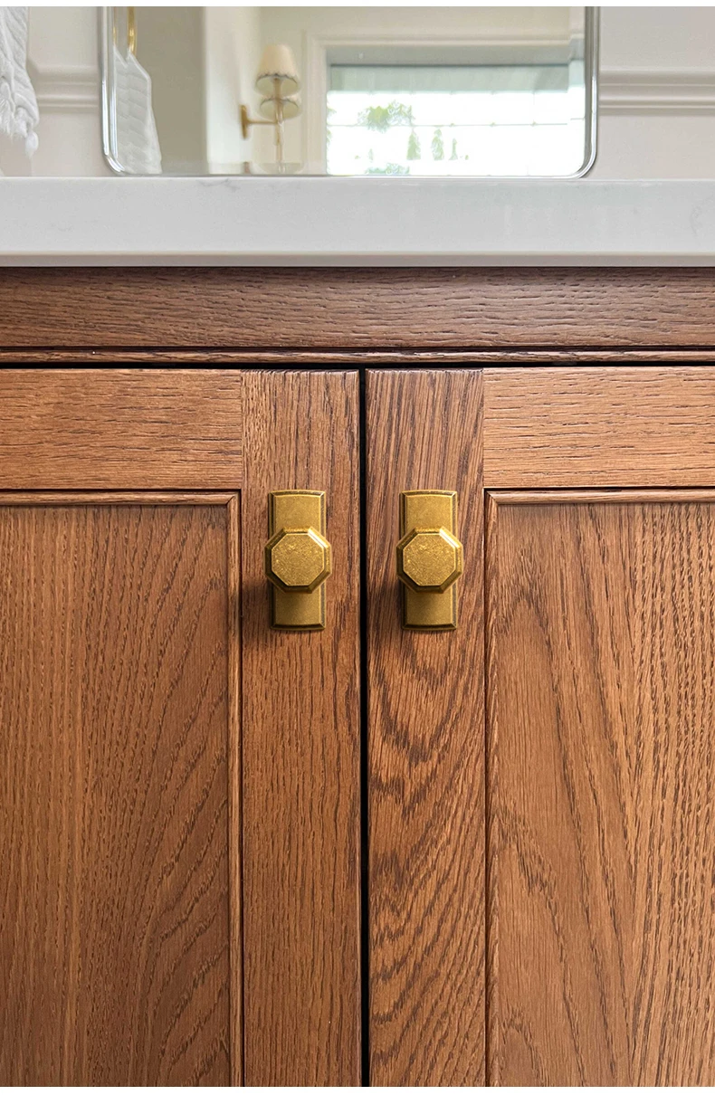 Mid-century Antique Brass Cabinet Knobs with Backplate Furniture Pulls and Konbs Retro Cabinet Hardware Zinc Alloy Kitchen Knobs