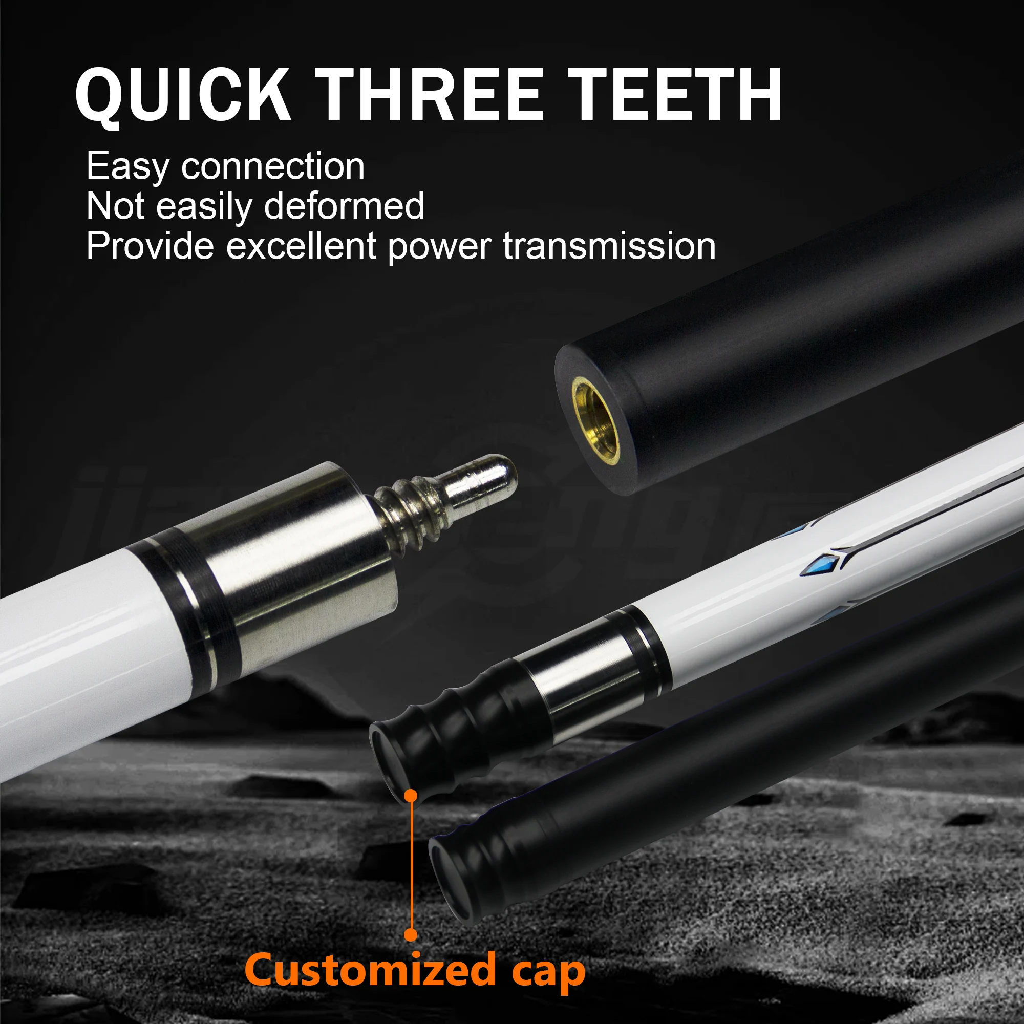 hit productWhite Snake Best-Seller Fiberglass Pool Cue - 13mm Tip, Universal Joint, Satin Finish Pool Cue