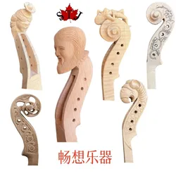 Master Level Hand-Carved 4/4 violin head neck 4/5 String,Imported maple carving old man/horse/dragon/woman head,violin parts