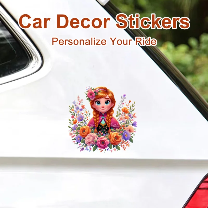 

Disney Frozen Car Stickers Cartoon Sunproof PVC Decals for Fuel Tank Cap Car Side Window Fashion Auto Exterior Stickers