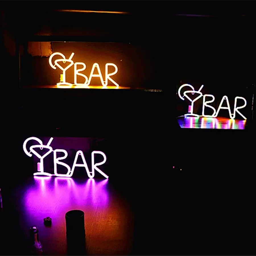 Colorful LED BAR Neon Sign Light Juice Letter Party Neon Lamp with Remote Control Wall Hanging for KTV Shop Home Art Desk Decor view 3