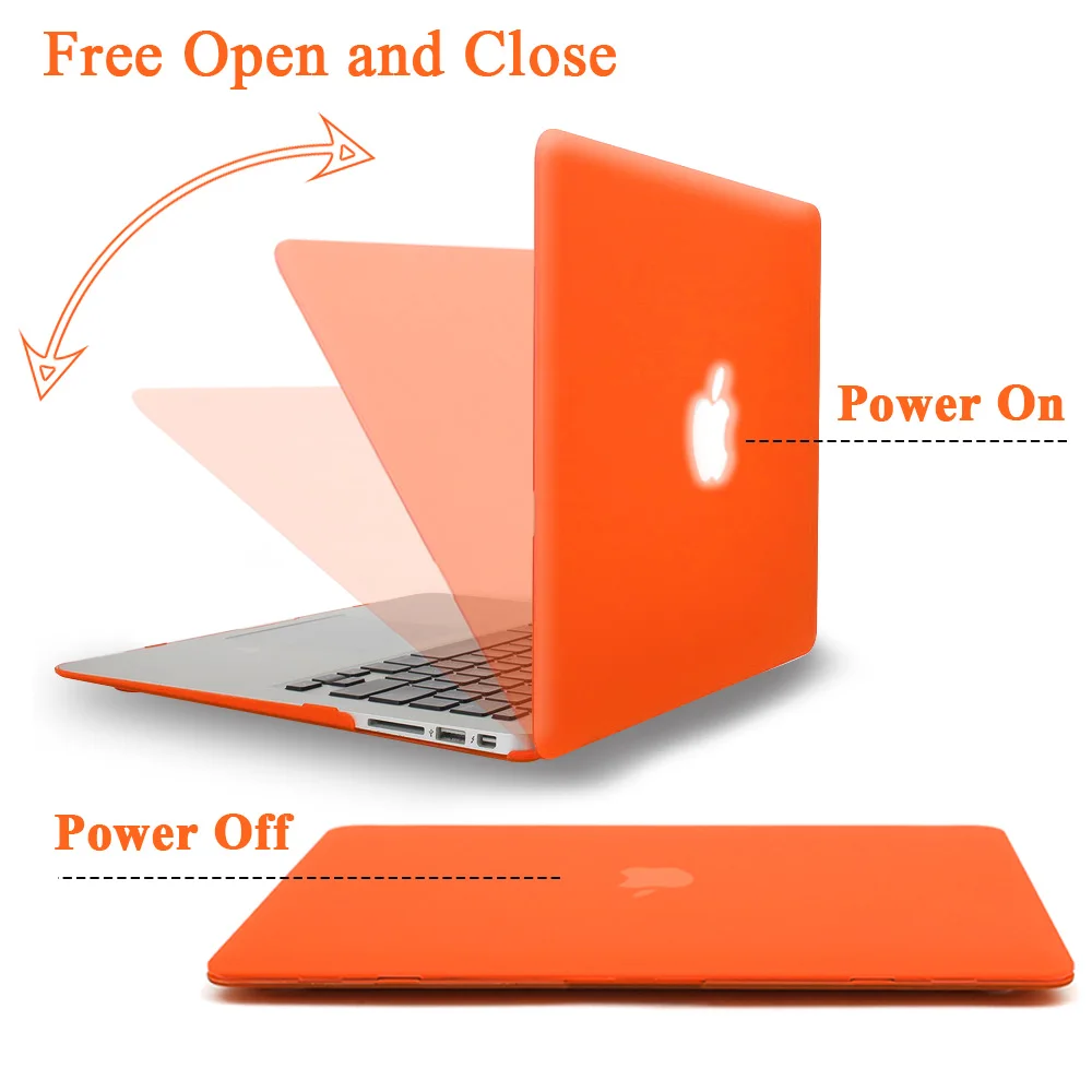 

Case For Apple Macbook Air 11/13 /Pro 13/15/Macbook 12 inch Matte Hard Matte Orange Laptop Protective Shell Cover