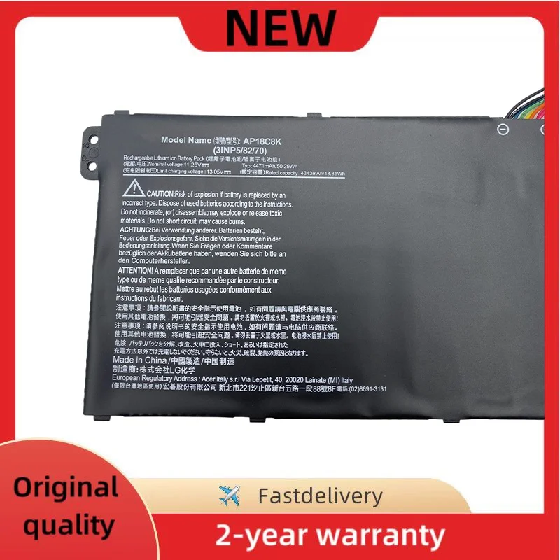 AP18C8K Laptop Battery For Acer Swift 3 SF314 Aspire 5 A514 Aspire 7 A715 TravelMate P2 Chromebook 15 CB315 Series 3INP5/82/70