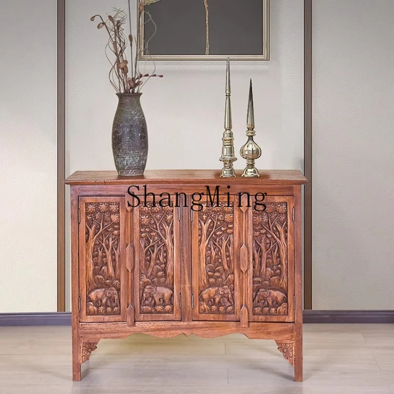 

FG Furniture Partition Entrance Cabinet Log Meal Side Storage Cabinet Solid Wood Foyer Shoe Cabinet