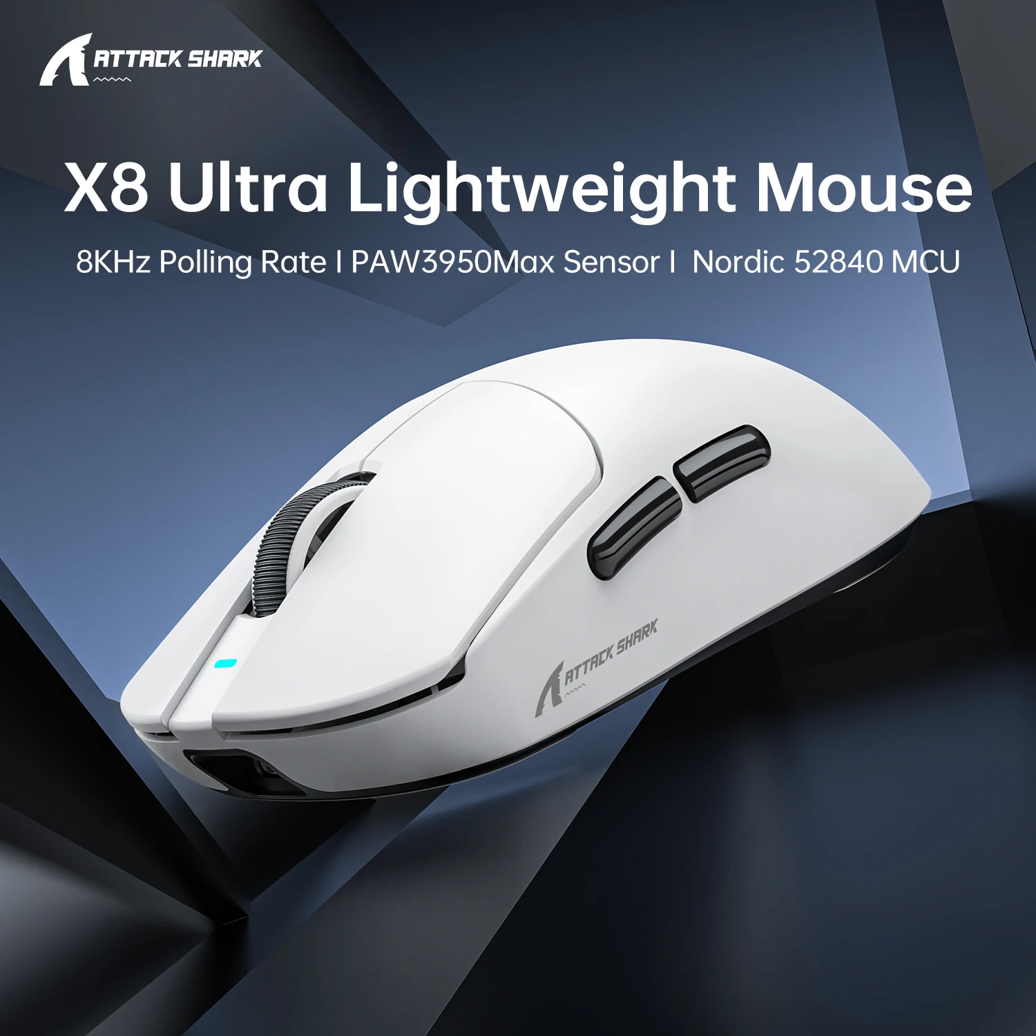 

ATTACK SHARK X8 Ultra 8K Wireless Gaming Mouse 55g SUPERLIGHT PAW3950MAX Sensor Large Battery Omron Switch Tri-Mode Bluetooth