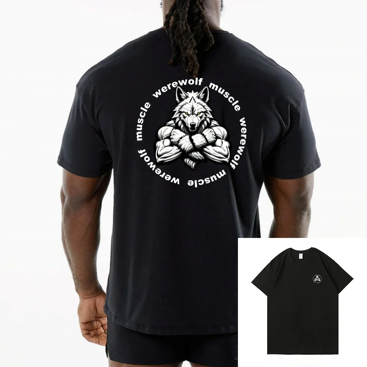 

Men's summer 100% pure cotton fashionable fitness sports T-shirt, daily training casual loose breathable top short sleeve