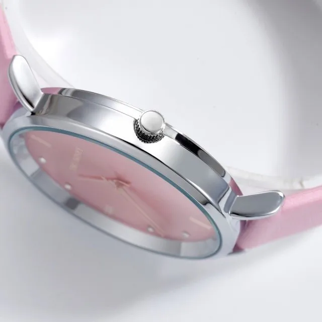 Kegllect-Montre à quartz circulaire avec grand cadran pour femme, chiffres romains simples, cadeau d'anniversaire