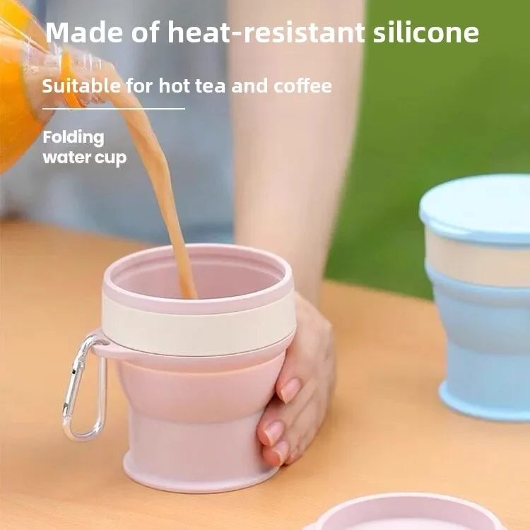 Portable Silicone Collapsible Coffee Cup for Camping Travel Heat Resistant Water Tumbler Mouth Rinse Cup Durable Drinkware