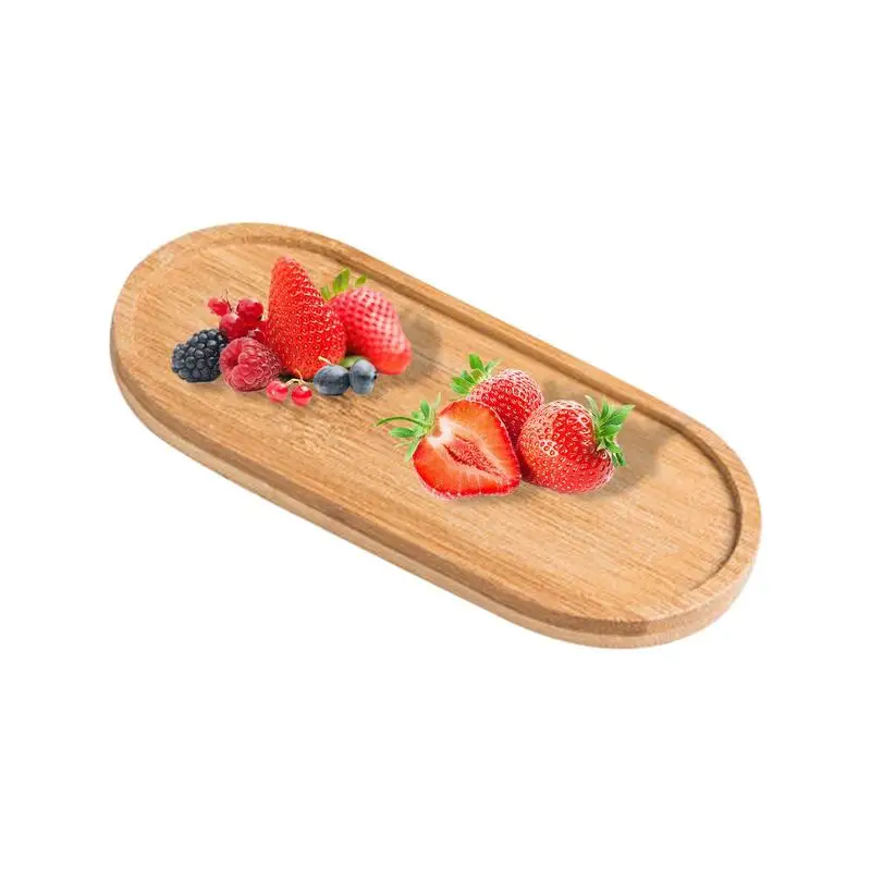 Bamboo Bathroom Tray Creative Vanity Tray Multi Use Soap Dispenser Tray Pepper Mill Tray Saucer Tray for Kitchen Bathroom