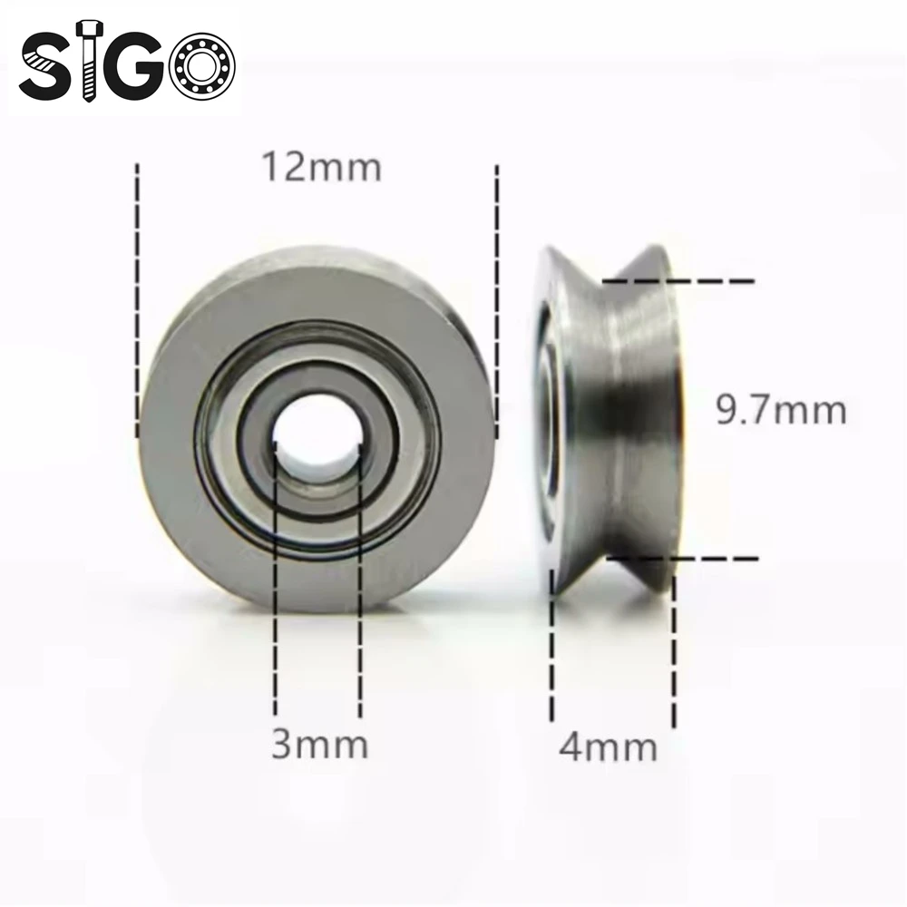 

Sigo Wire Guide Track V-groove Miniature Bearing V623 V624ZZ U623ZZ U624ZZ U604ZZ U Groove V Over Line Pulley