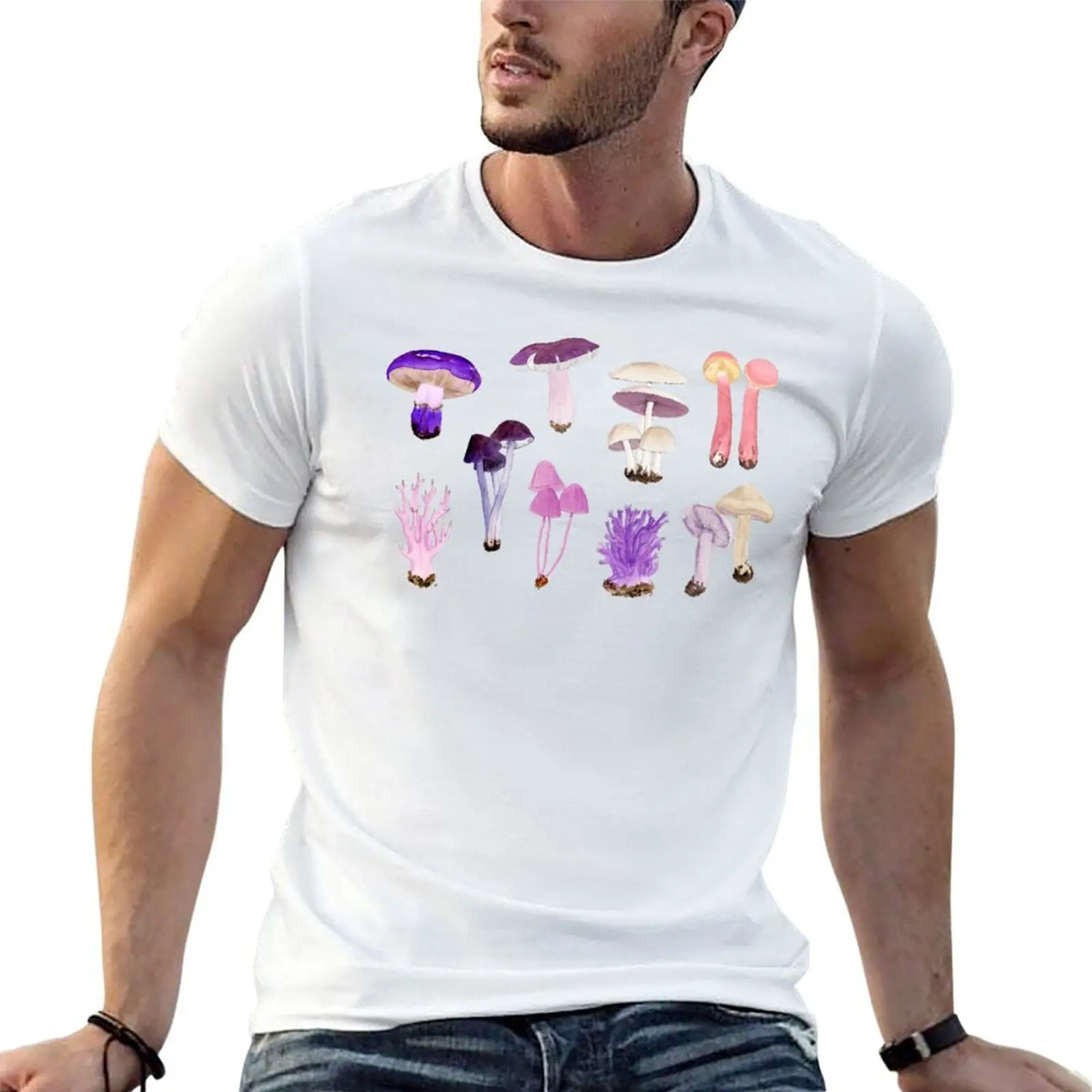 Purples & Pinks - amix of Kay Smith Mushrooms T-Shirt animal prinfor boys topping men graphic t shirts