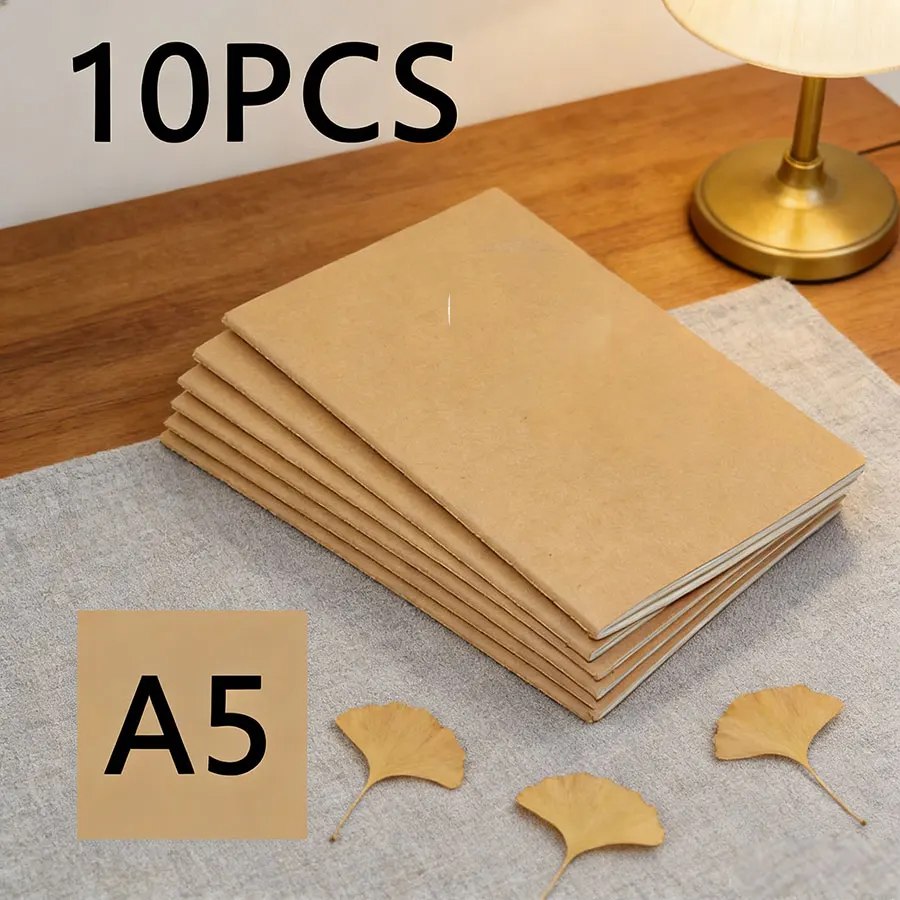 

10PCS Kraft Paper Refills for Traveler’s Notebook – Blank & Lined Journal Diary Filler Inserts for Refillable Leather Notebooks