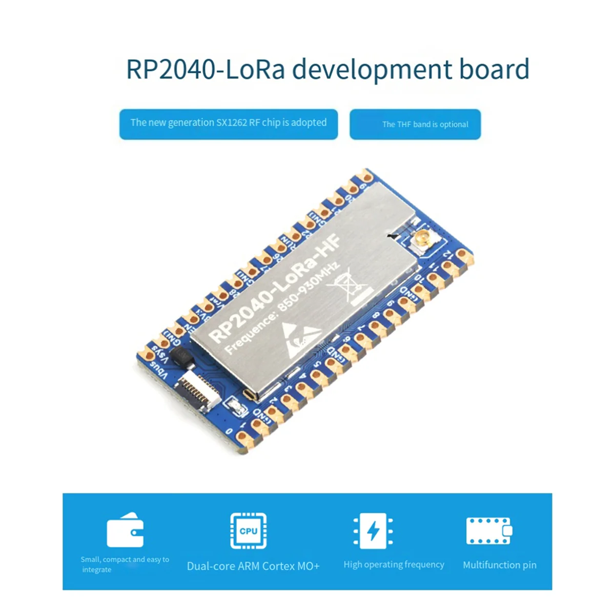 T88C RP2040-LoRa HF Development Board+Antenna SX1262 850-930Mhz Development Board Supports GFSK LoRa