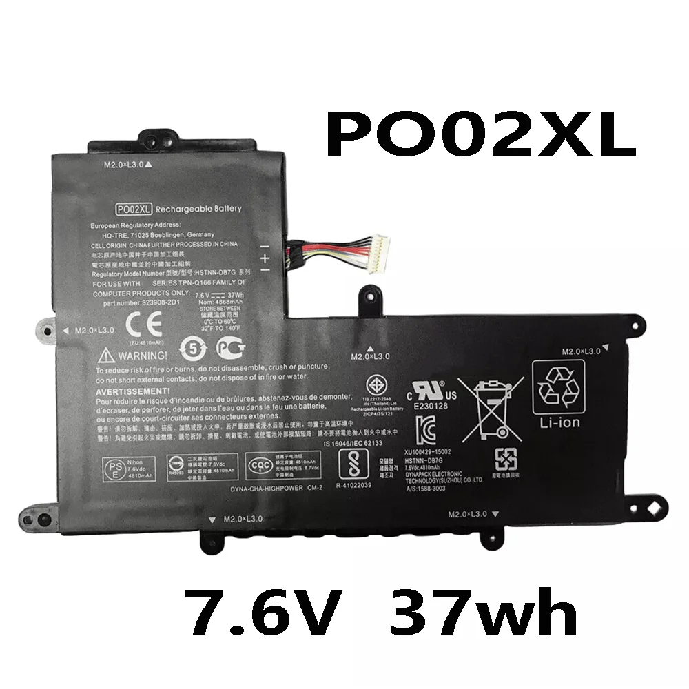 PO02XL 7.6V 37Wh 4960mAh Original Laptop Battery For HP Stream 11-R010NR R014WM Y0205 Y010WM HSTNN-DB7G TPN-Q166 824560-005