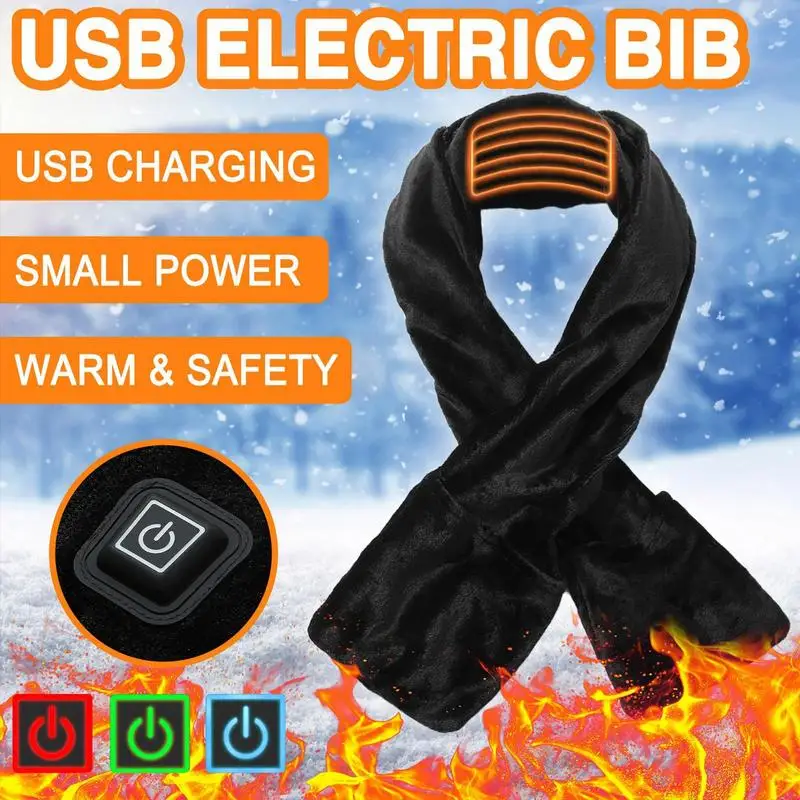 Heated Scarf for Women Men 175x18cm Heated Scarf Cold Weather Scarves  3-Speed Electric Heated Scarf with Two Side Pockets