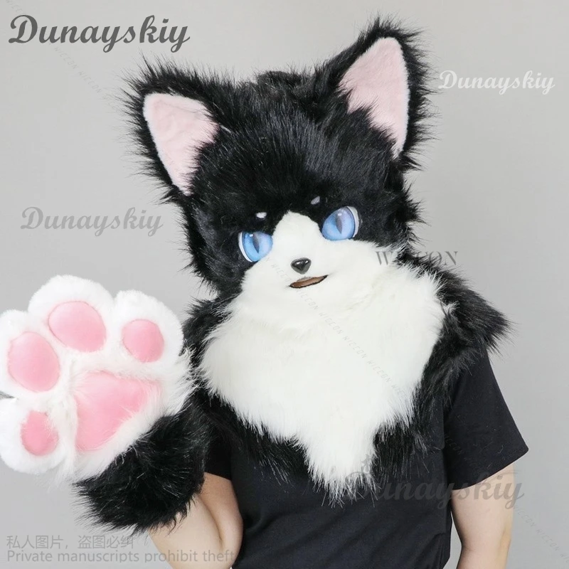 

Anime Fursuit Furry Cosplay Fox Dog Wolf Animal Cat Paws Cos Plush Kig Cosplay Costume Nail Mask Tail Shoes For Halloween Party