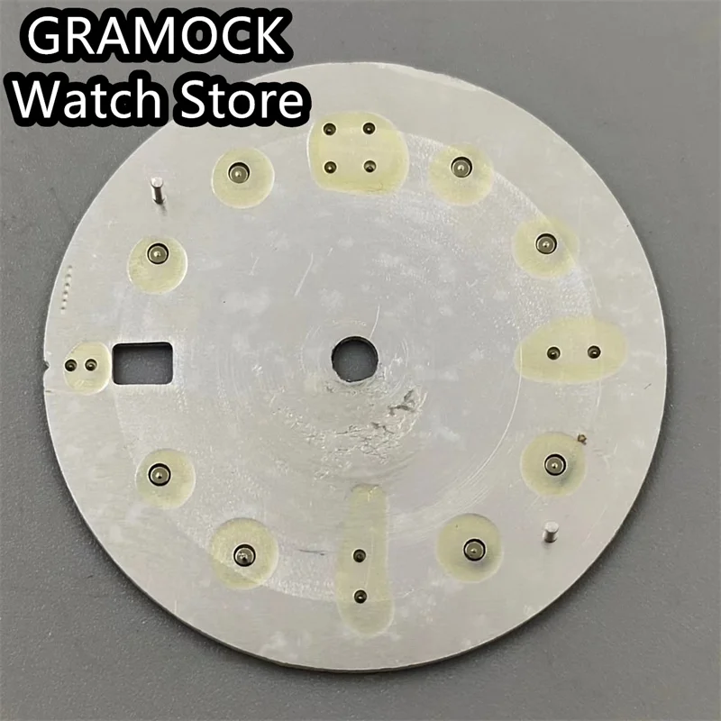 GRAMOCK 31mm Dial Gradient Color Blue Luminous Fit NH35 Movement For 41mm Automatic Mechanical Watch Case Date Window