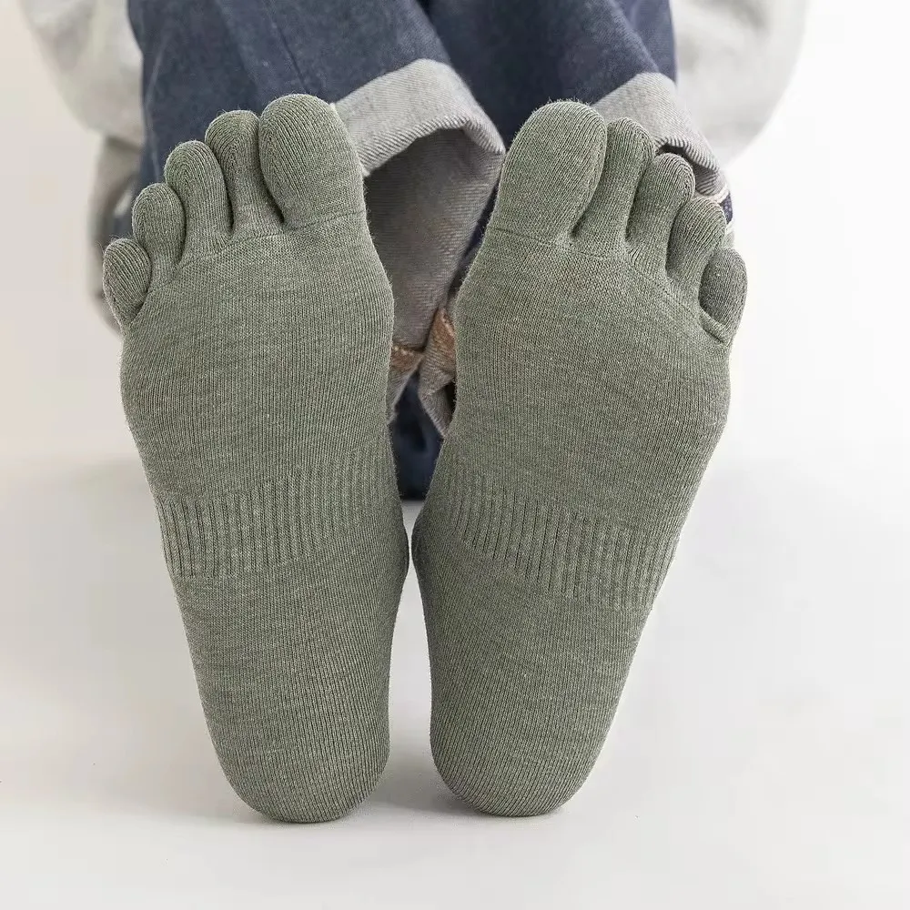 5 Pairs Men Toe Socks with Separate Fingers Sports Low Cut Ankle Socks High Quality Cotton Five Finger Socks Boys 4 Seasons