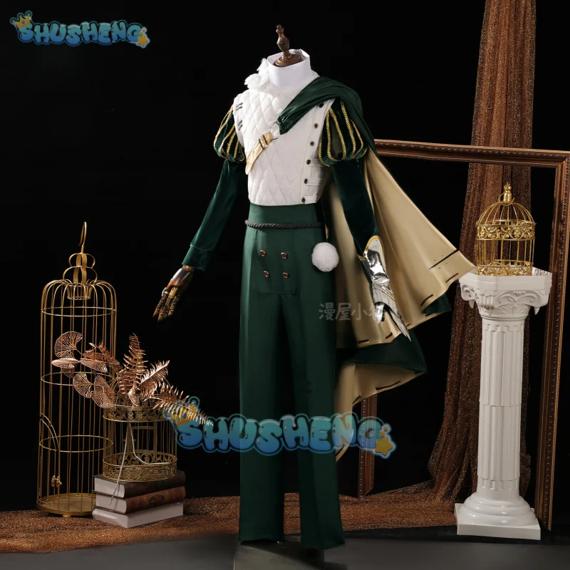 Identity V Knight Косплей Костюм Парик Униформа Ричард Стерлинговые Очки Roy Ramit Хэллоуин Вечеринка для Женщин Мужчин Карнавал Cos Опора