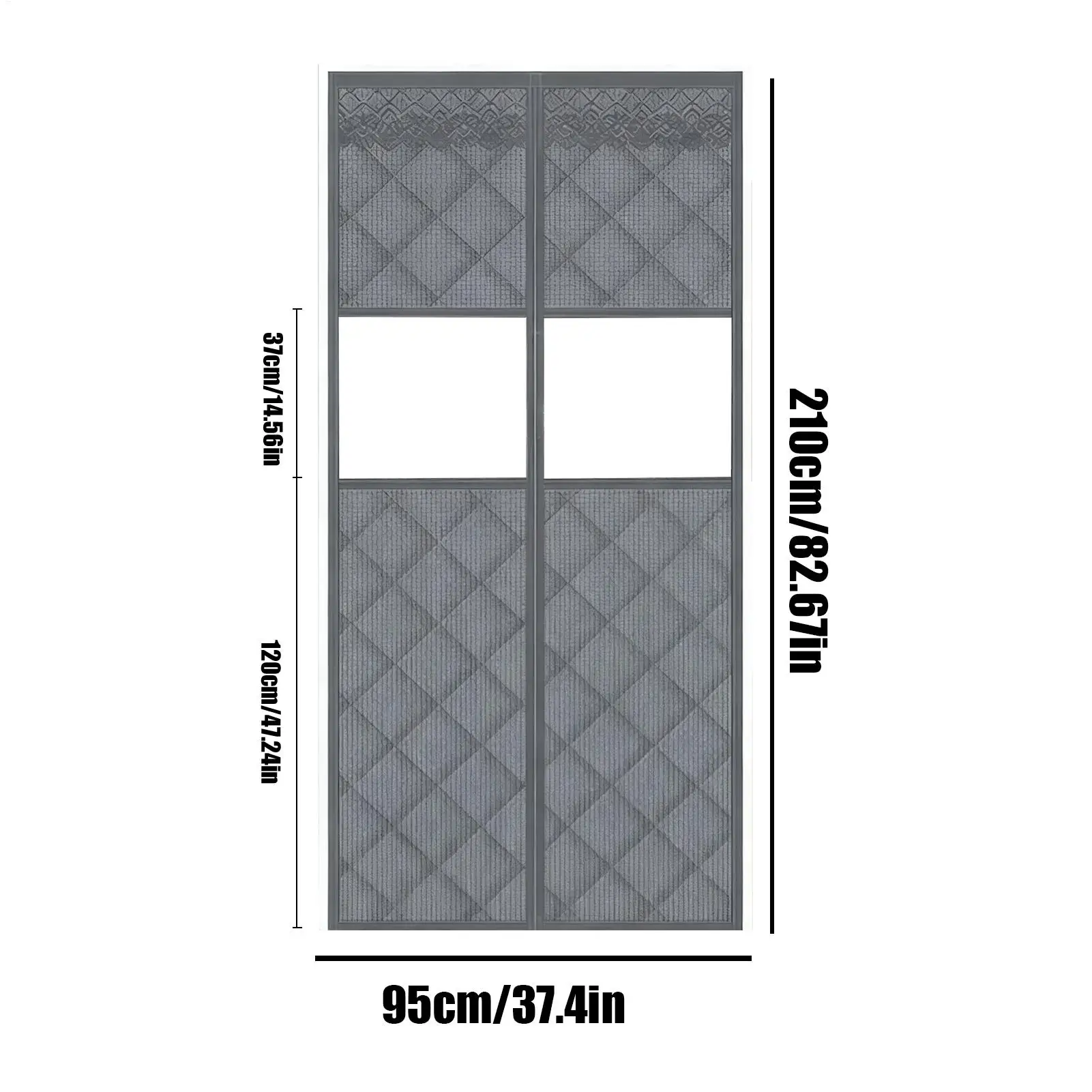 غطاء باب شتوي حاجز مغناطيسي سميك مع نافذة شفافة غطاء باب أمامي مقاوم للطقس لمدخل المنزل الشتوي #6