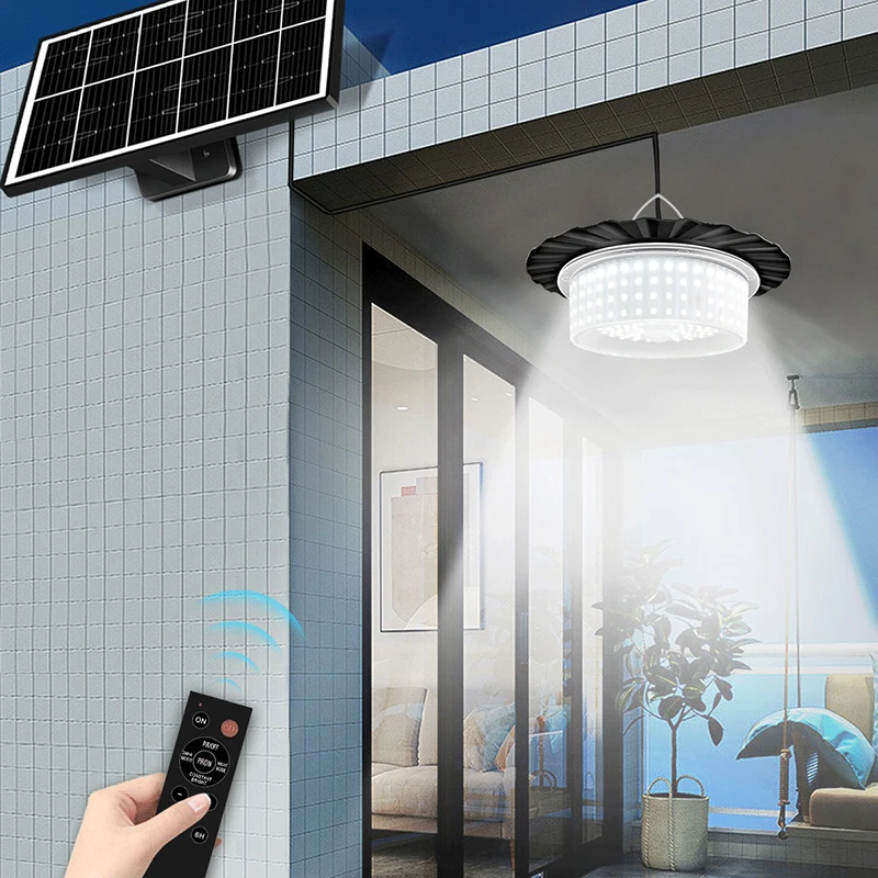 

Солнечная люстра, интеллектуальное управление светом, индукция человеческого тела, 360-градусное полноугольное освещение, дистанционное управление, наружное освещение