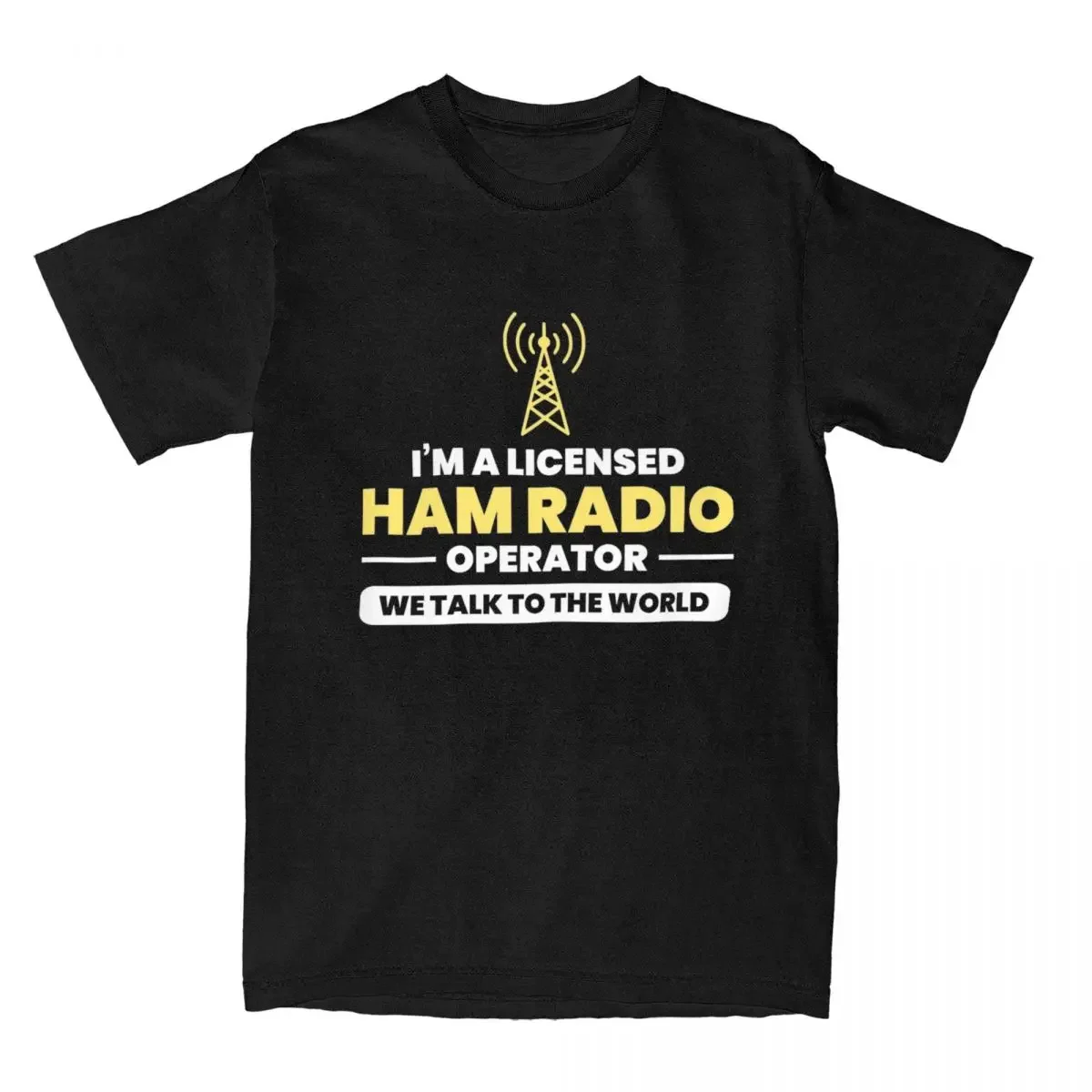 Wireless Amazing Tee Shirt Short Sleeve Crew Neck T-Shirt Cotton Plus Size Clothes Amateur Ham Radio Operator Men T Shirts