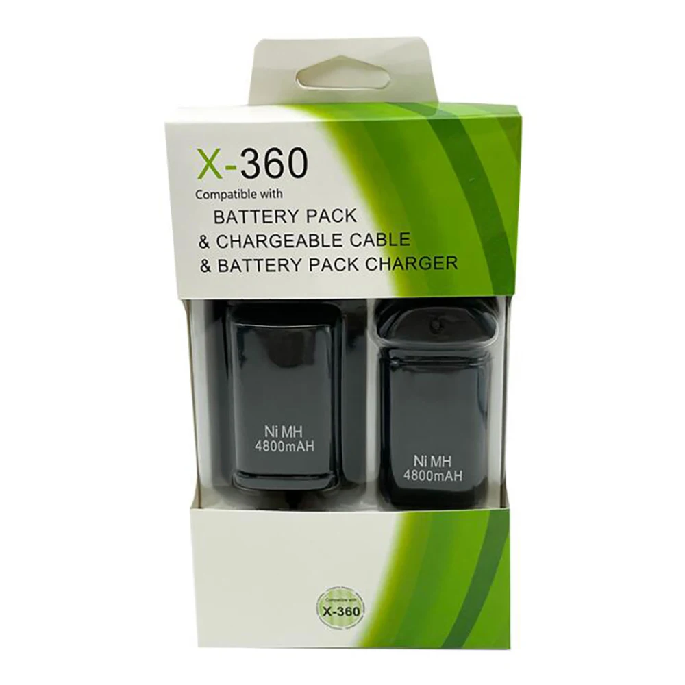 New 4800mAh Ni-MH Battery For Microsoft Xbox360 Wireless Controller For XBOX 360 Gamepad With charging cable