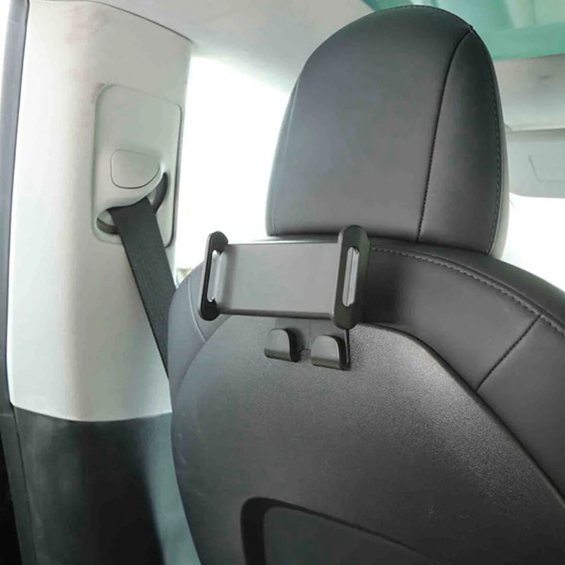 For Tesla Model Y 3 Rear Seat Phone Holder Mount, Simple Installation Smooth Edges Rotatable Double Sided Stretchable