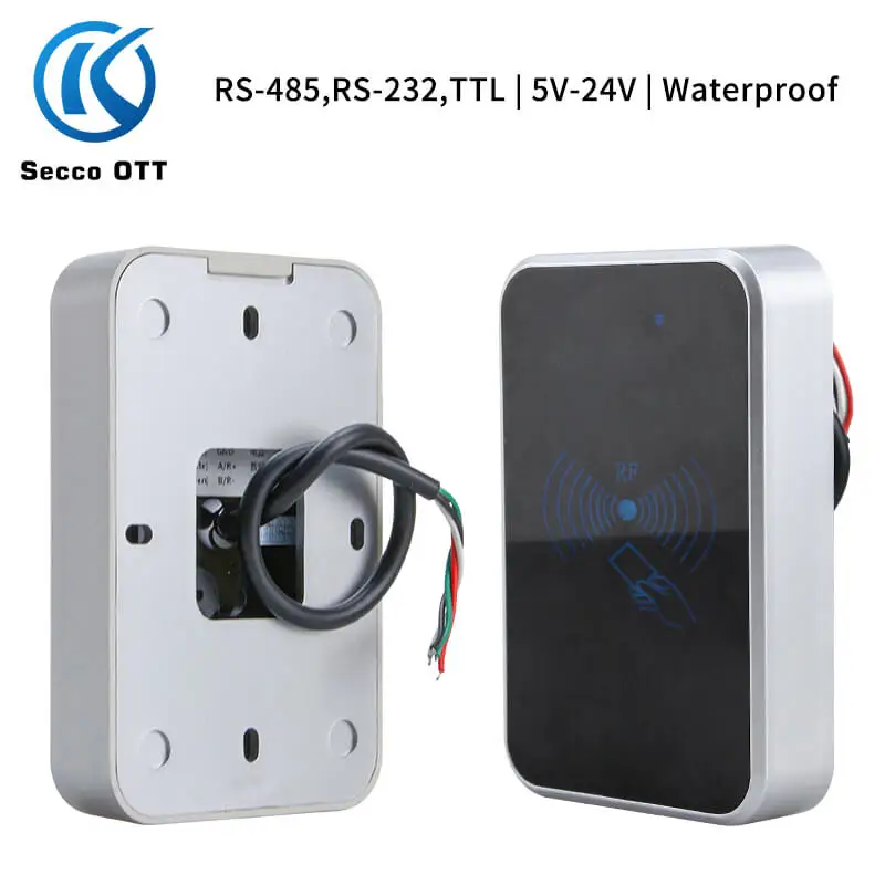 

RS232 NFC Outdoor Waterproof 24V RS485 TTL Level Format Optional DC9~16V 5V RFID Card Reader Support 13.56MHZ/125KHZ proximity
