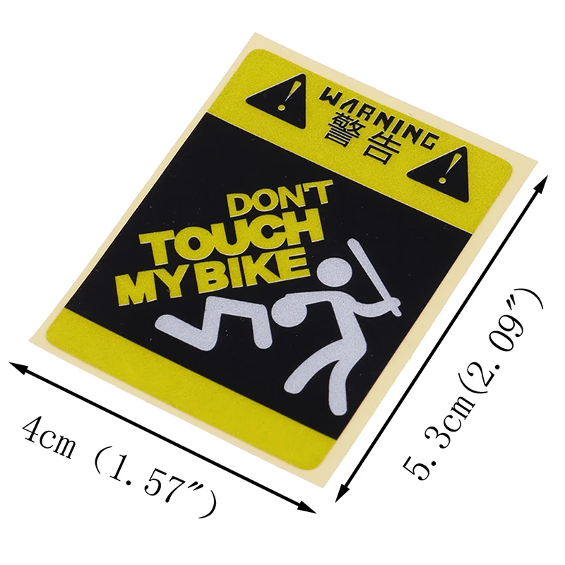 DONT TOUCH MY BIKE Bicycle adesivo di avvertimento decorativo decalcomania impermeabile gialla