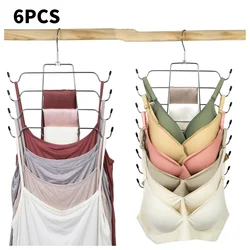 8 layer Tank Tops Hanger Bra Hangers Space Saving Hanger Metal Folding Closet Organizer for Tank Tops Bras Bathing Suits Belts