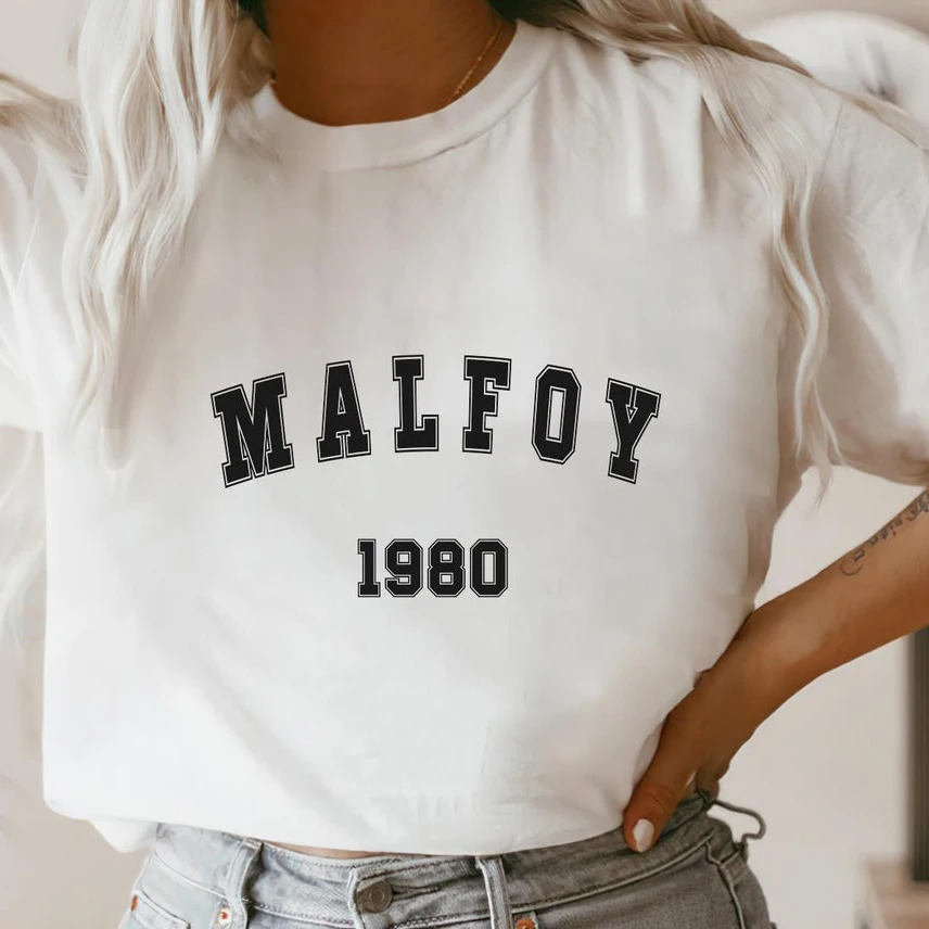 Malfoy1980 T-shirt Magic Movie Inspired Wizard World Shirt Vintage Magic Wizard School Tees Women Draco Malfoy Shirts