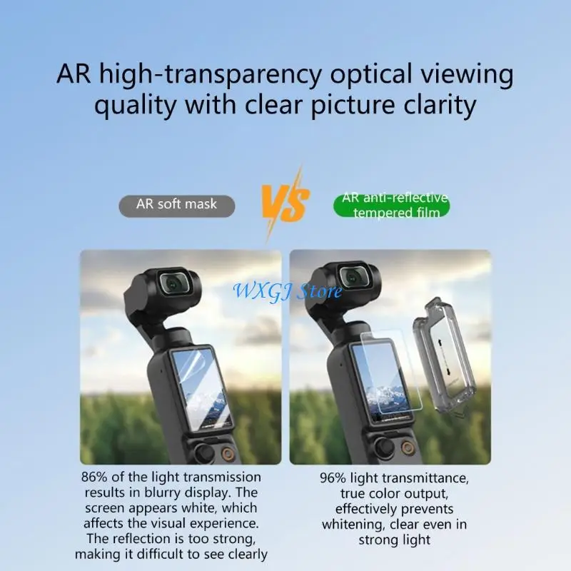37JE Very Thin 9H Hardness Screen Protector Set with Hydrophobic Layer & No Residues Glues Easy to Use for Drones POCKET 4