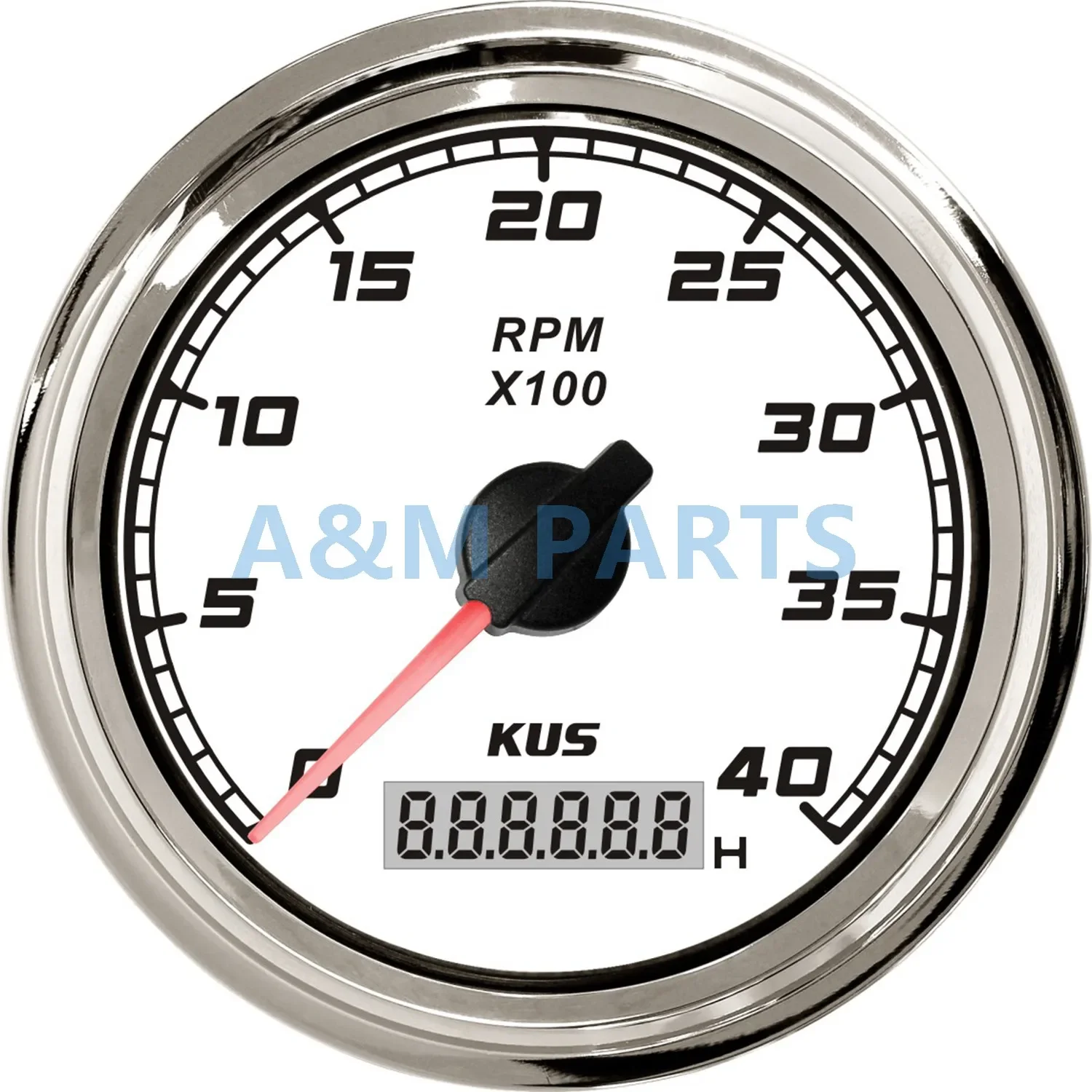 KUS Marine Car Truck Tachometer Boat Motor Digital Hourmeter 12/24V 0-4000 RPM