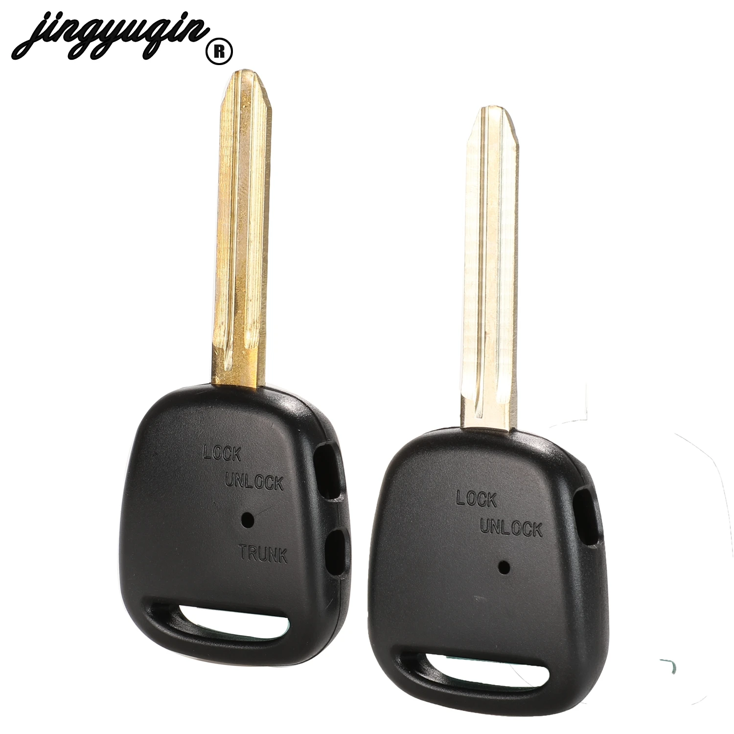 Jingyuqin – coque de clé télécommande à bouton latéral 1/2, pour TOYOTA Carina Estima Harrier Previa Corolla Celica, étui de clé lame non coupée