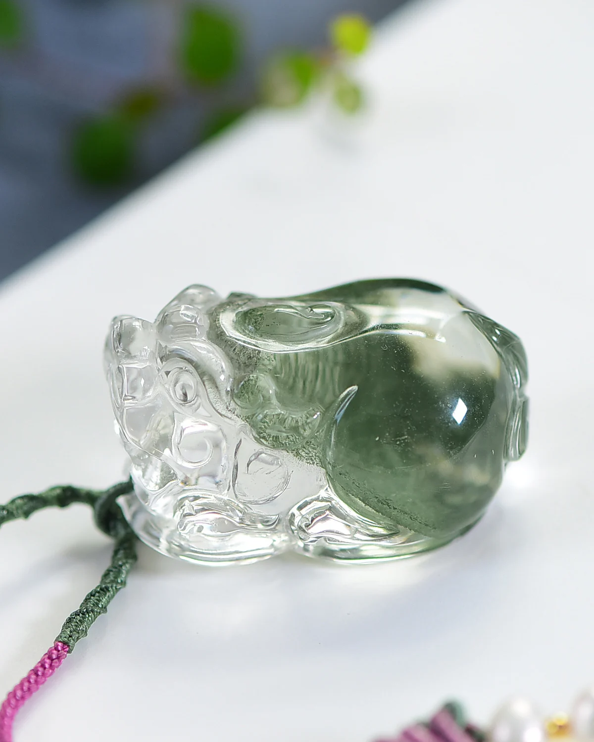 

Natural Green Phantom Quartz Pendant Jewelry Pi Xiu Women Men 40.6/28.1/22.8mm Necklace Water Drop Phantom Rare Garden AAAAAA