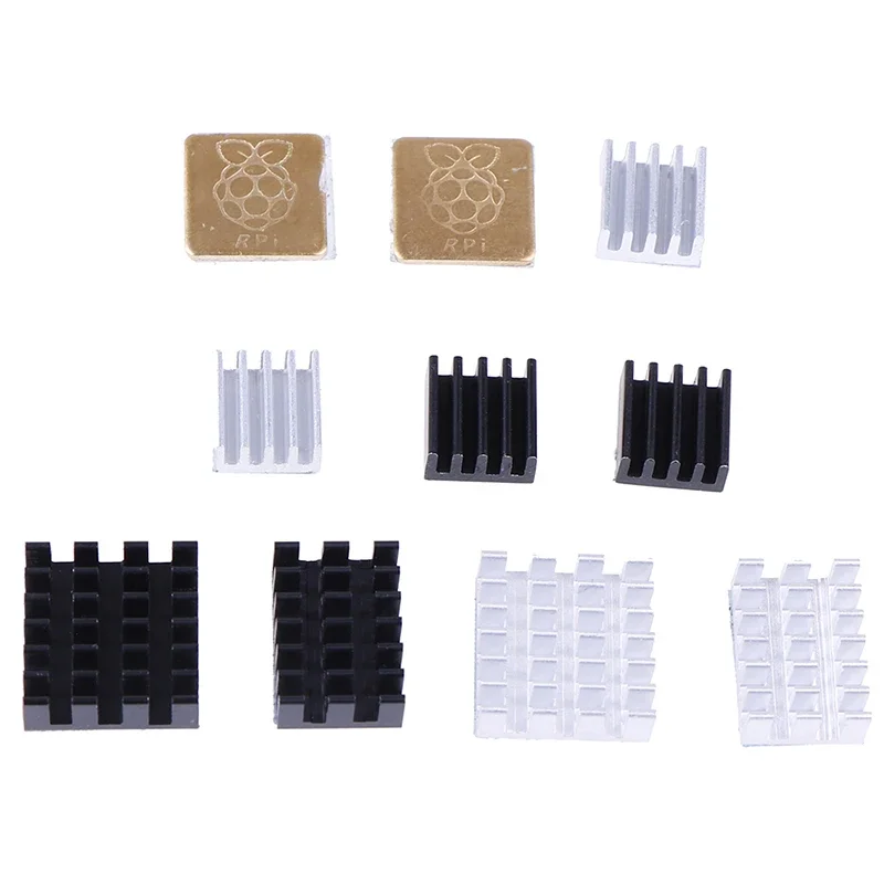 5 stks Voor Raspberry Pi 2/3/4 3B + 4B Aluminium Heatsink Radiator Cooler Kit voor Raspberry Pi 4 (Goud)