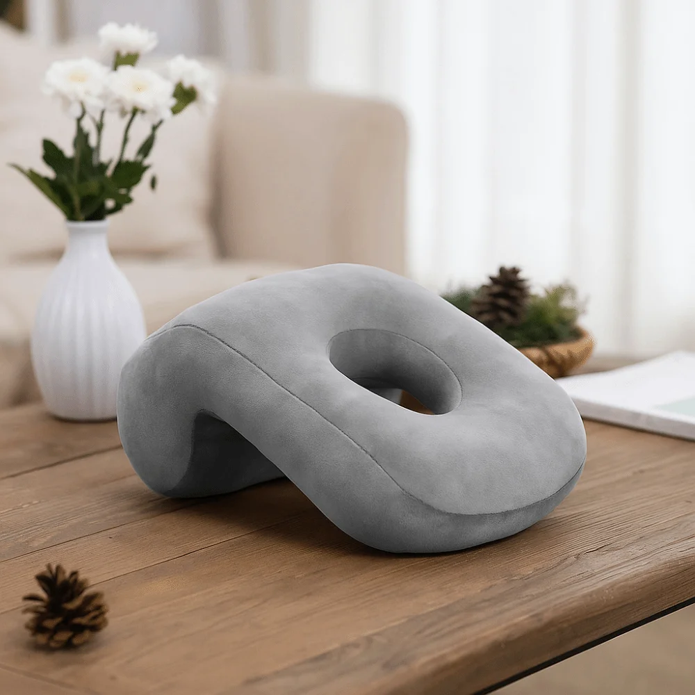 

Mulitfunctional Plush Office Nap Pillow Facial Support Soft Hollow Reclining Pillow Breathable Lightweight Cushion Pillow Gift