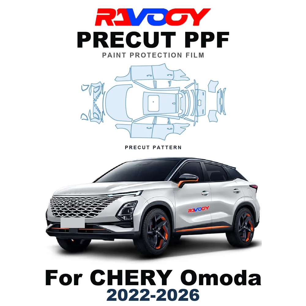 Precut PPF For CHERY Omoda 2022-2026 8.5mil TPU Paint Protection Film Hood Bonnet Bumper Headlight Self-Healing Clear Kit Roof