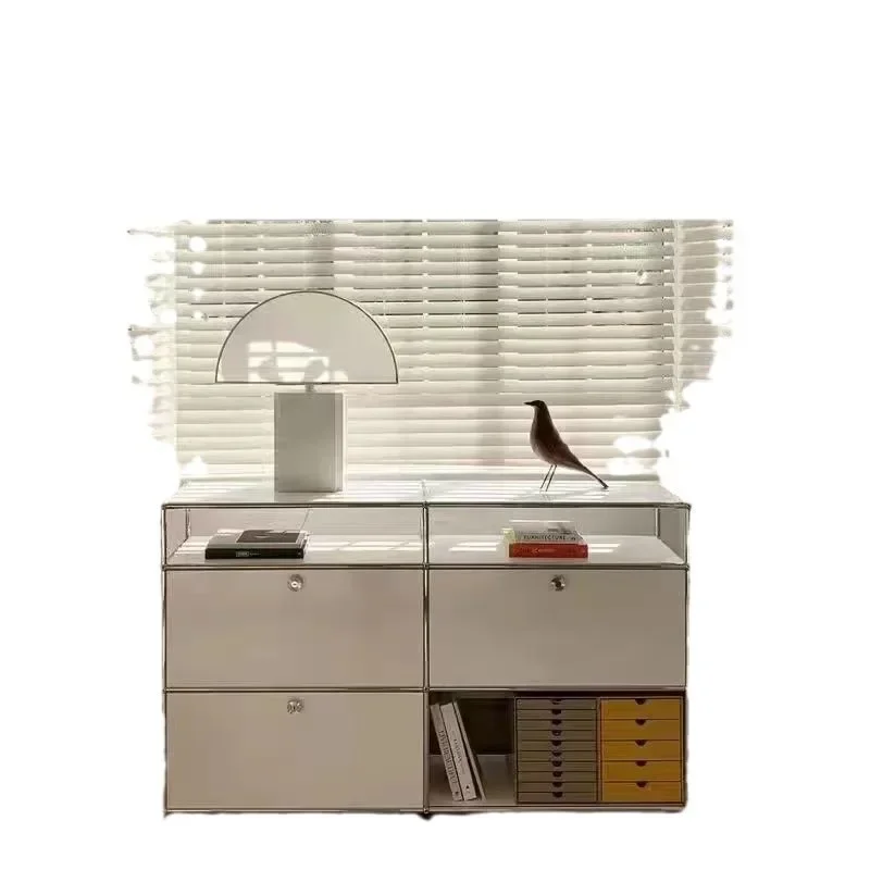 Stainless steel module dining side TV cabinet module cabinet light luxury simple metal modern single group