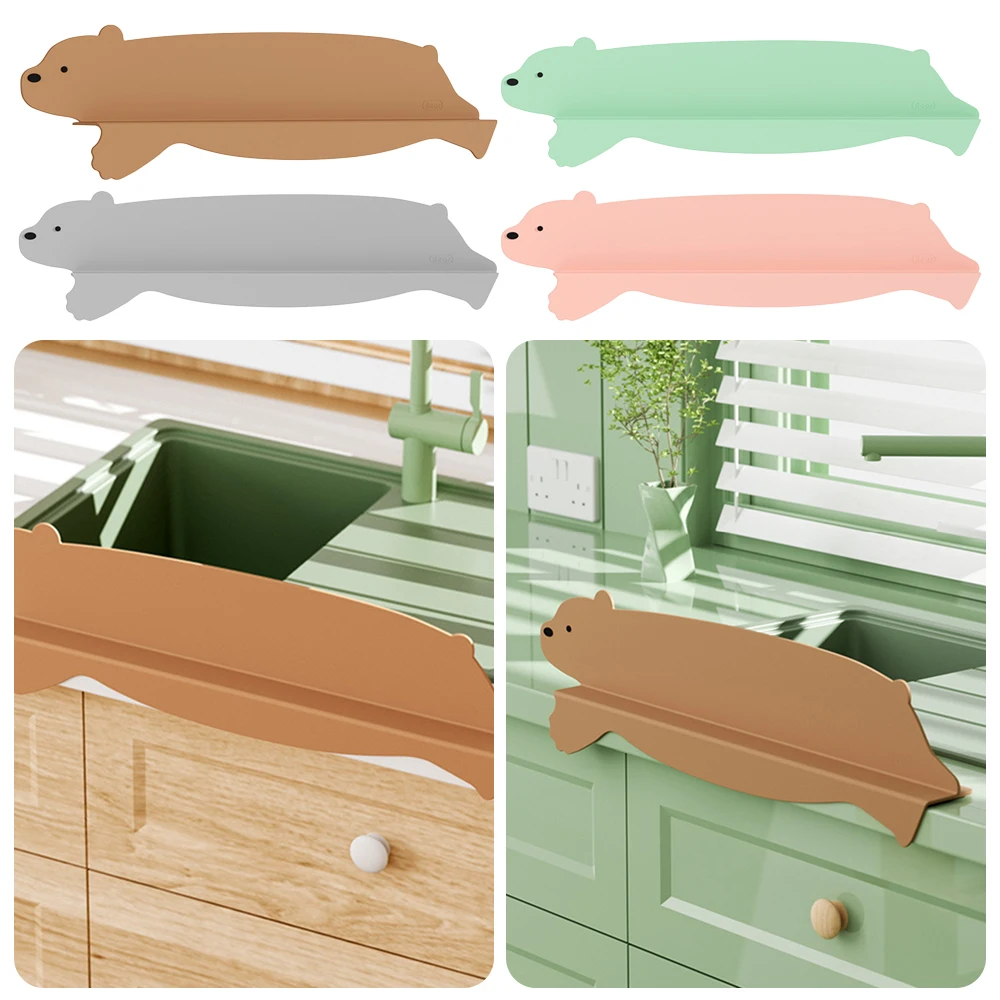 

New Soft Silicone Sink Divider​​ Sucker Oil-Proof Splash Guard Kitchen Sink ​​Non-Slip Water Baffle Plate for Kitchen Countertop